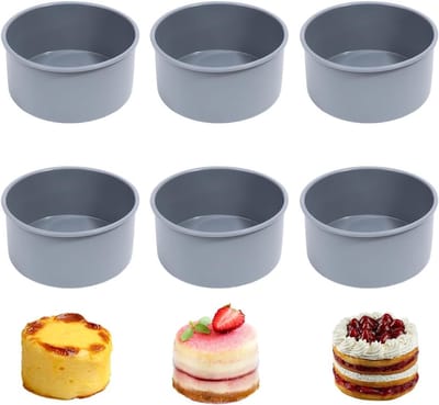 Ronde Siliconen Bakvormen voor Mini Taarten, 10 cm, Set van 6, Perfect voor Cheesecakes en Muffins