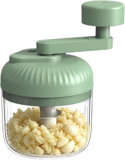Handslinger knoflookhakker, ruimtebesparend zonder stroom, mini-knoflookpuree-pers voor de keuken, voor gember, chili, vlees, uien, salade en hobbykoks en maaltijdbereidingsliefhebbers