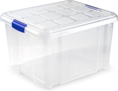 Plasticforte Opslagbakken met deksel - 25 liter - 42 x 36 x 25 cm - Organizers - transparant - kunststof