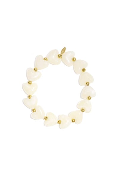 Elastieken hartjes kralenarmband