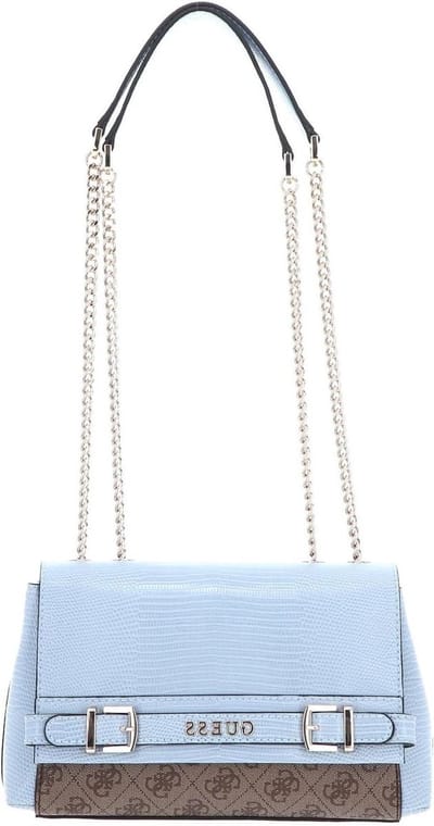 Schoudertas Dames - Crossbody Tas - Dagelijks Gebruik - Logopatroon - 26 x 15 cm - Bruin Blauw
