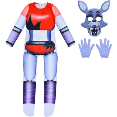 Chique Halloween Kostuum voor Kinderen Five Nights Freddyed Jumpsuit Cosplay Nightmare Bonnie Fnaf Freddy Anime Kerstcadeau voor K U 140 (9-10Y) gray