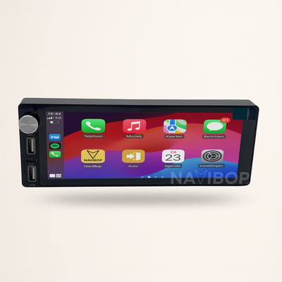 Geschikt voor Universeel 1DIN ( t/m ) | 6.8 inch Android 15.0 CarPlay autoradio | Draadloos CarPlay & Android Auto | 2GB RAM + 32GB | Externe microfoon & Achteruitrijcamera (AHD) | Bluetooth & WiFi | NAVIBOP NB-2072 | Bouwjaar t/m