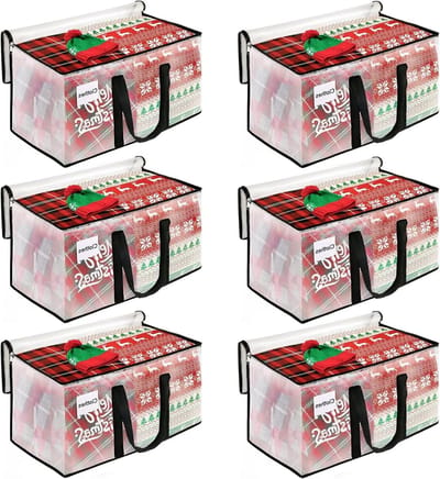 Verhuis Tassen - Opbergzakken Set - Spullen Opslaan - Versterkte Handgrepen - 6 stuks 93L - Transparant