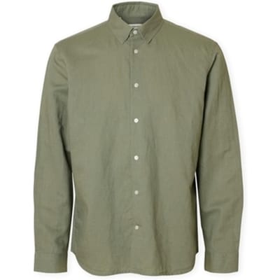 Overhemd Lange Mouw Selected Noos SlimClay Linen Shirt - Vetiver