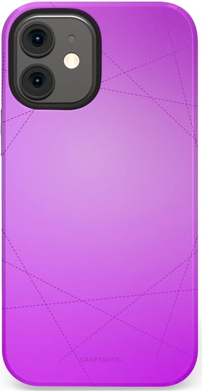 Casetastic Hoesje Geschikt voor Apple iPhone 12 Mini - Stijlvolle Beschermende Duo-layer Case - Emily in het paars
