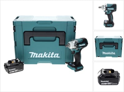 Makita DTW 300 G1J accu-slagmoersleutel 18 V 330 Nm 1/2" borstelloos + 1x accu 6,0 Ah + Makpac - zonder oplader