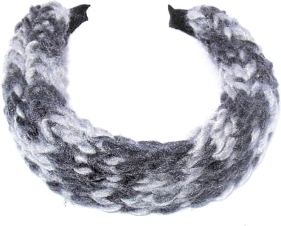 Diadeem grof gehaakt grijs tinten - winter - winterstof - dikke stof