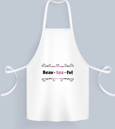 Akyol - beau tea ful Keukenschort - Thee - mooie mensen die houden van thee - verjaardag - cadeau - kado - geschenk - 82 bij 71 cm