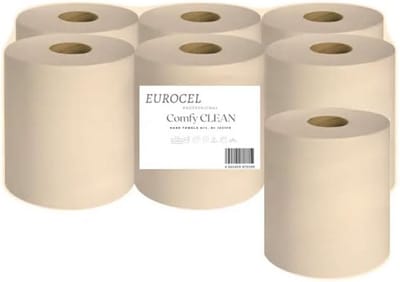 Middelgrote handdoekrol van 400 vellen, 2 lagen, 18,1 x 20 cm - Geschikt voor binnen en buiten - 6 rollen
