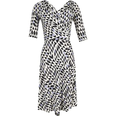 Diane Von Furstenberg Penna wikkeljurk met geometrische print in veelkleurige zijde