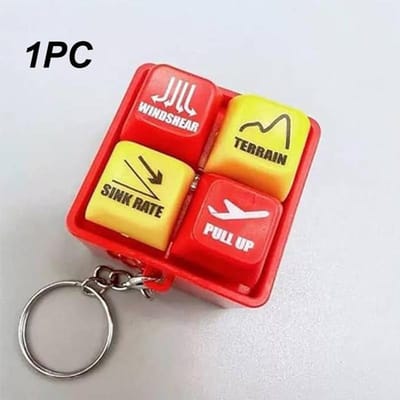 Vliegtuig Noodwaarschuwing Sleutelhangers Waarschuwingsgeluid Simulator met LED Licht Knipperend Geluid Alarm Sleutelhanger Tas Hangende Decoraties yellow