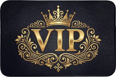 Badmat 90x60 cm - Antislip - VIP - Kroon - Goud - Badmatten voor badkamer - Badkamermat - Douchemat - Badkamer mat