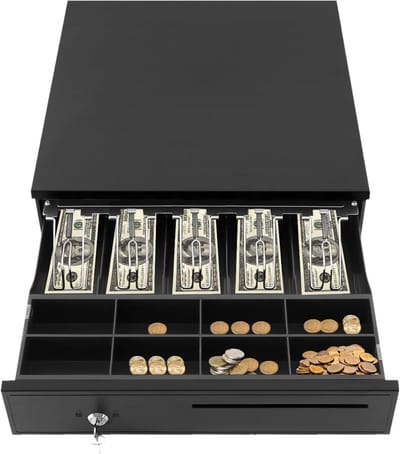 Kassalade - Geldlade - Geld Beheren - 3-positie slot - 425 cm - Zwart