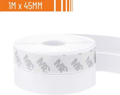 Simple Fix Tochtstrip - 45mm x 1 Meter - Tochtstrips voor Deuren - Tochtstopper - Tochtrol - Tochtband - Hoogwaardig Silicone - Zelfklevend en Isolerend - Wit