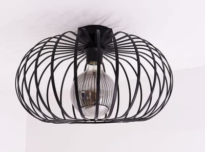 Plafondlamp - zwart metaal - 40cm