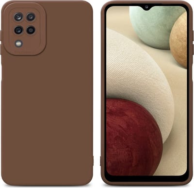 Cadorabo Hoesje geschikt voor Samsung Galaxy A12 / M12 in FLUID BRUIN - Beschermhoes gemaakt van flexibel TPU silicone Cover Fluid Case