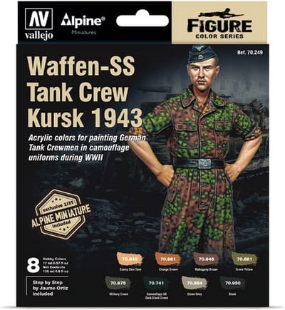 Vallejo Hobbyverf Acrylverf - 70249 Waffen-SS Tank Crew - Kursk 1943 - Acryl Set Verf set - 8x 17 ml