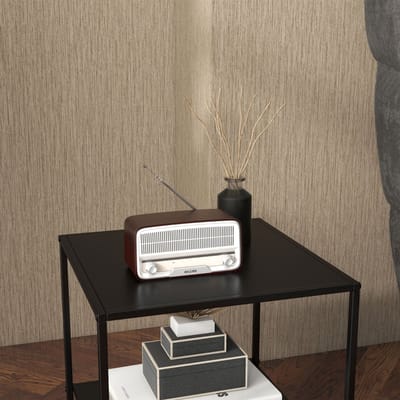Wishdor Bijzettafel Industrieel – Zwart Stalen Frame, 1 Open Vak, 40×40×45 cm, Compacte Nacht- en Salontafel