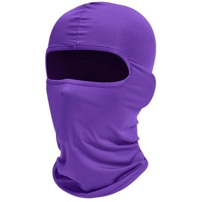 Masque intégral pour Randonnée Vélo Camping Chasse Airsoft Couvre-chef Vélo Été Hommes Femmes Masque de Ski violet
