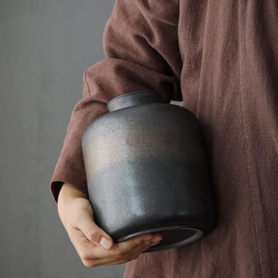 Luxe Begrafenis Urn 500 ML - Crematie Urn - Uniek - Voor Huisdieren of Menselijk As - Crematie As - Mini Urn - Decoratie Urn - ZWART