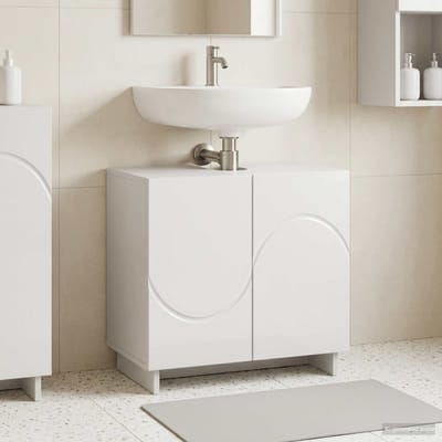 vidaXL - Badkamerkast - Hoogglans - Wit - 60 - x - 41 - x - 58 - cm - Bewerkt - hout