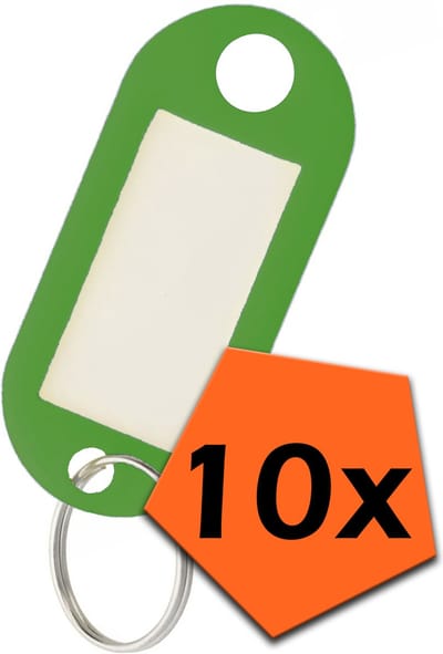 Sleutelhanger Bagagelabel Gekleurde Sleutellabels Sleutelhangers Naamlabel Groen - 10x