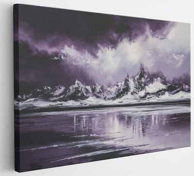 Saammp Canvas Schilderij - Paars minimalistisch - Abstract - 30x20 - Foto op canvas - Wanddecoratie - Muurdecoratie Woonkamer - Slaapkamer decoratie - Canvas Print