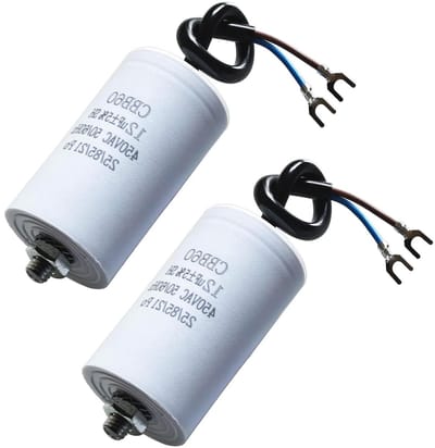 2 Stuks 12µF 450V Motorcapacitor met Schroeven en Draad voor Elektrische Motoren - Startcapacitor CBB60 voor Betrouwbare Prestaties