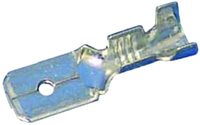 10 platte connectoren DIN 46248 0,5-1 mm² | Stekkerbreedte 6,3 mm x 0,8 mm | Vertind messing | Niet-geïsoleerde krimpconnectoren | Kabeloog voor automobiel- en technische toepassingen | Elektrische contactconnectoren