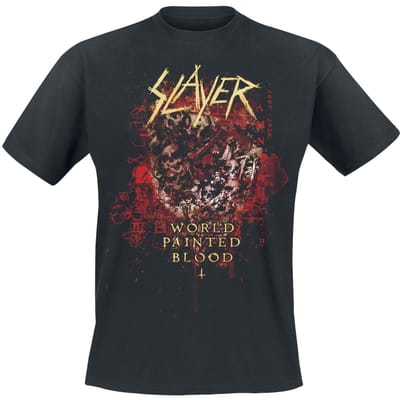 Slayer T-shirt - World Painted Blood Skulls 2024 - S tot M - voor Mannen - zwart