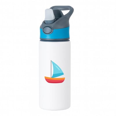 Hacebo® - Zeilboot waterfles met rietje blauw - Boten - schippers - Boot - kapitein - water fles - 650ML