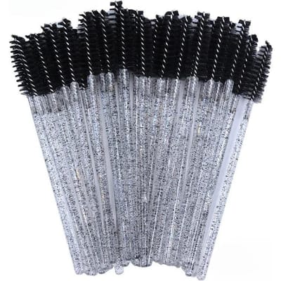 50 stuks Voor Wimperverlenging Make-up Wegwerp Wimperborstels Spoolies Micro Lash Mascara Staafjes Kammen Groothandel zwart
