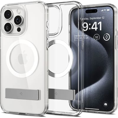 Spigen Ultra Hybrid S Hoesje Geschikt voor Apple iPhone 15 Pro - Compatibel met MagSafe - Back Cover met Air Cushion - Militaire Valbescherming - Transparant