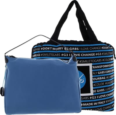 Gabs Leren Schoudertas Calliope TG Ruga Stitching Oceano Blauw