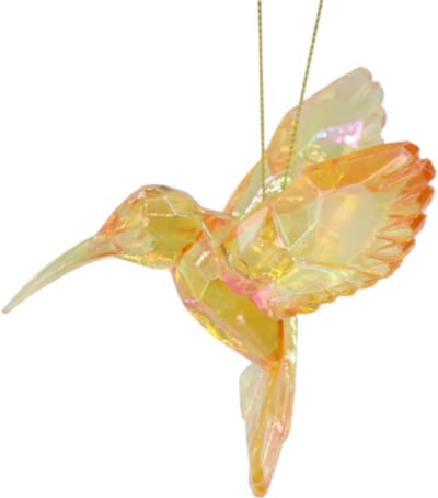 Housevitamin - Kerstversiering - Kersthanger Kolibrie - Acryl - Geel - 9,5x7x9 cm