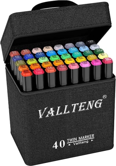 Alcohol Markers - Kleurmarkers Set - Alcohol Inkt - 40 Kleuren - Dubbelzijdige Tips - Voor Volwassenen