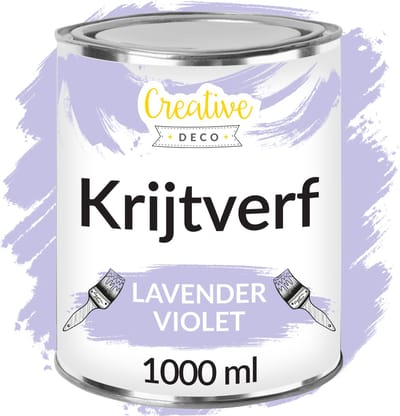 Creative Deco 1000 ml Paars Krijt-Verf | Mat en Wasbaar | Perfect voor Renovatie, Decoratie en Decoupage van Meubels | Egen en Gradient Effect Mogelijk