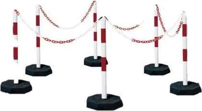 Set stalen afzetpalen - Wit & Rood