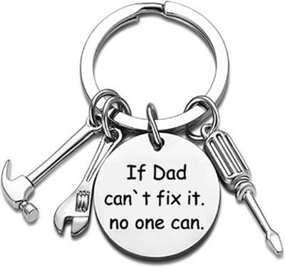 Fako Bijoux - Sleutelhanger If Dad Can't Fix It, No One Can - Gereedschap - Tools - Sleutelring Tekst - Cadeau - Geschenk - Zilverkleurig