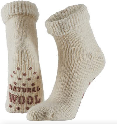 Apollo - Kids - Wollen - Sokken - Antislip - Beige - Maat 31/34