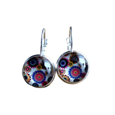 2 Love it Retro I - Oorbellen - Geel - Blauw - Oranje - Roze - Wit - Zilverkleurig