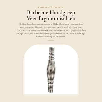 Dailygoods- Handgreepveer Roestvrij Staal - BBQ Grill Accessoires - Houtoven/Kachel - Ergonomische Grip - 14 cm - Duurzaam en Milieuvriendelijk - Grillhandvat
