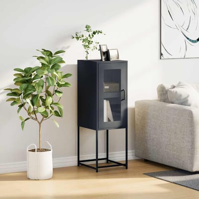 vidaXL - Dressoir - 36x39x107 - cm - koudgewalst - staal - antracietkleurig