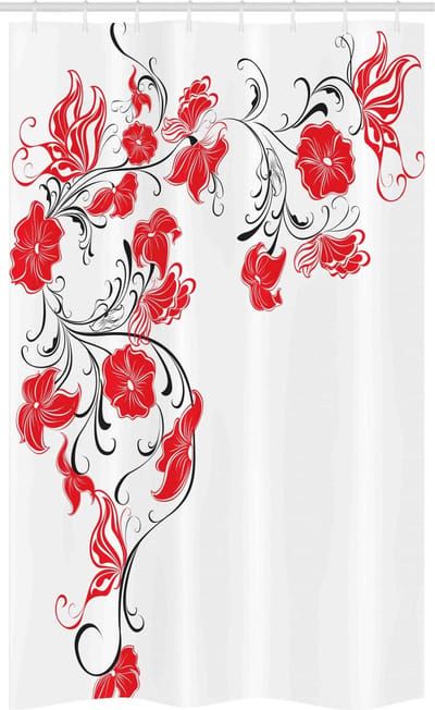 ABAKUHAUS Douchescherm Stall 33469 – 120x180 cm – Scharlachrood en Wit