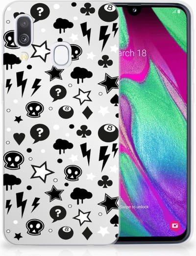 Silicone Back Case Samsung Galaxy A40 Silver Punk