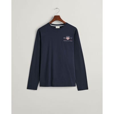 Gant T-Shirt Medium Archive Shield Long Sleeve Avond Blauw / male