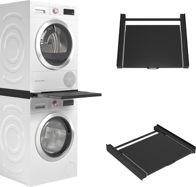 Wasophoogte® Tussenstuk wasmachine droger - Stapelkit wasmachine droger - Tussenkader - Geschikt voor elk type - Zwart