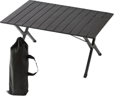 Campingtafel inklapbaar - 90 x 60 cm - hoogte verstelbaar - zwart
