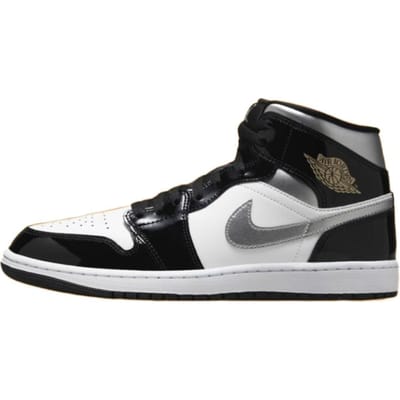 Air Jordan 1 Mid SE Zwart Wit Metallic Zilver Heren Sneakers Metallic-Goud HV0789-010 44.5